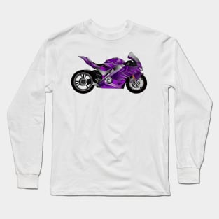 Cute sports motorcycle cartoon Long Sleeve T-Shirt